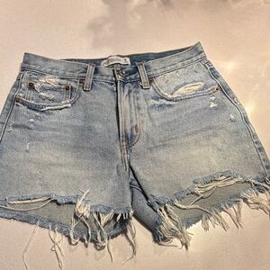Abercrombie & Fitch mid rise boyfriend cut off jeans distressed